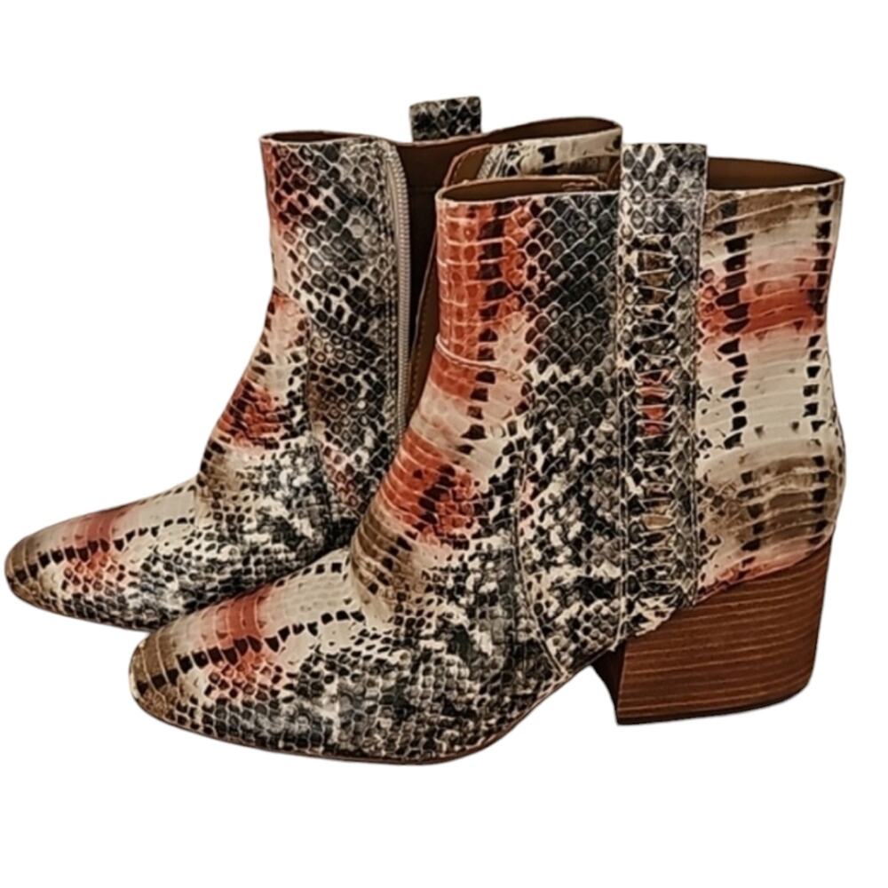 Snakeskin Leather Boots 7.5M